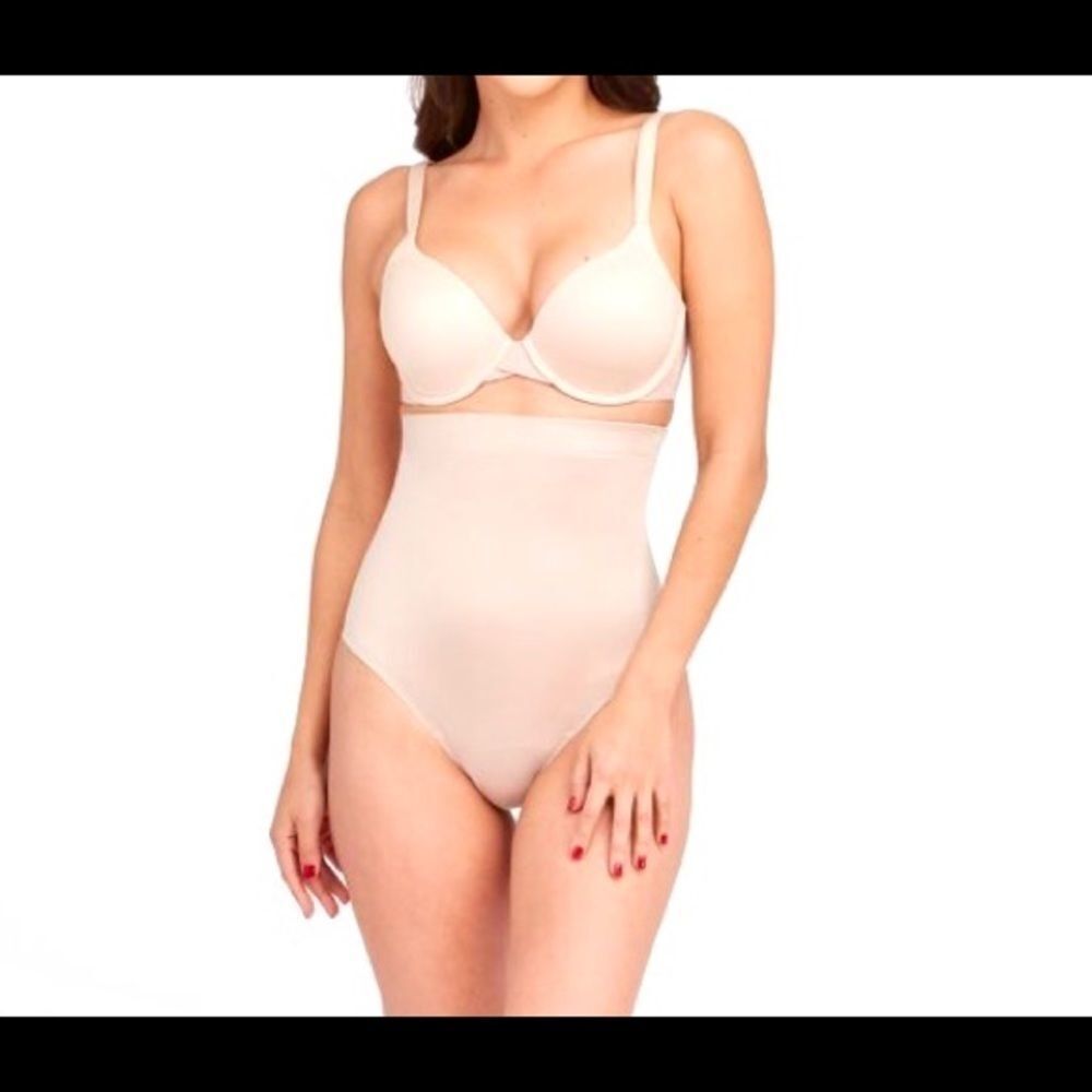 Spanx Shape-Wear High-Waisted Thong Panty Neutral 1X - Picture 2 of 9